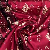 Maroon Tie Dye Modal Satin Printed