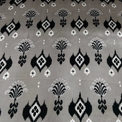 Steel Grey Ikkat Modal Satin Printed