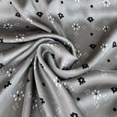 Steel Grey Geometric Modal Satin Printed