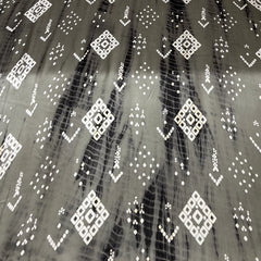 Steel Grey Tie Dye Modal Satin Printed