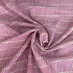 Pink Striped Mul Cotton Printed