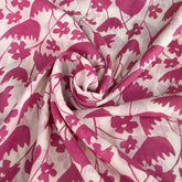 White Pink Floral Jal Mul Cotton Printed