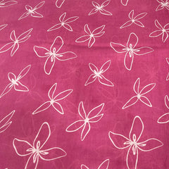Pink White Floral Batik Mul Cotton Printed