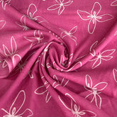 Pink White Floral Batik Mul Cotton Printed