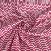 White Pink Wave Mul Cotton Printed