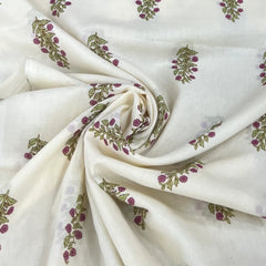Off White Floral Mul Cotton Printed