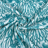 White Blue Floral Jal Mul Cotton Printed