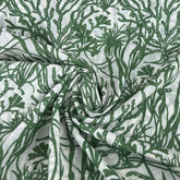 White Green Floral Jal Mul Cotton Printed