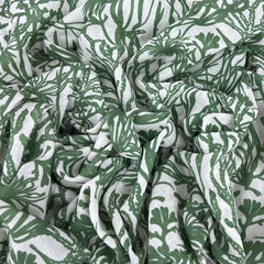 White Green Floral Jal Mul Cotton Printed