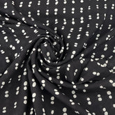 Black Dotted Mul Cotton Printed
