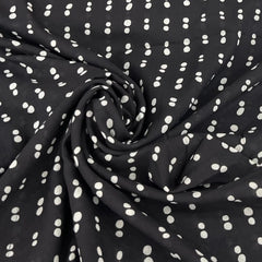 Black Dotted Mul Cotton Printed