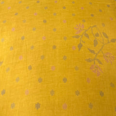 Mustard Yellow Floral & Pure Linen Printed