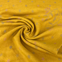 Mustard Yellow Floral & Pure Linen Printed