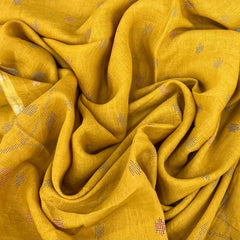 Mustard Yellow Floral & Pure Linen Printed