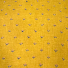 Mustard Yellow Floral Pure Linen Printed
