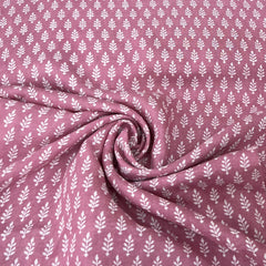 Nude Pink Leaf Block Pure Linen Printed