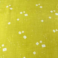 Lime Green Bandhani Pure Linen Printed