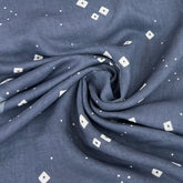 Grey Bandhani Pure Linen Printed