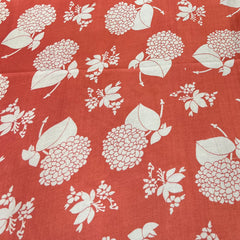 Orange Floral Pure Tussar Printed