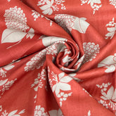 Orange Floral Pure Tussar Printed