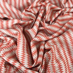 Orange Wave Pure Tussar Printed