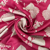 Pink Floral Pure Tussar Printed