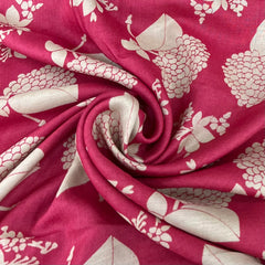 Pink Floral Pure Tussar Printed