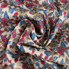 Beige Multicolour Kalamkari Pure Tussar Printed