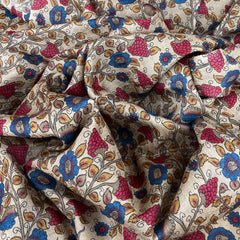 Beige Kalamkari Jal Pure Tussar Printed