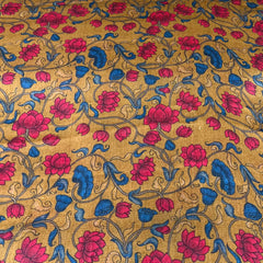 Mustard Yellow Kalamkari Jal Pure Tussar Printed