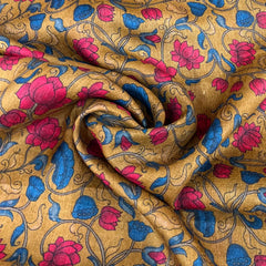Mustard Yellow Kalamkari Jal Pure Tussar Printed