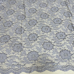 Steel Grey Indonesian Lace Fabric