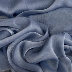 Pastel Blue Wrinkle Organza Plain