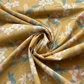 Yellow Floral Lawn Cotton Printed