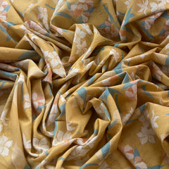 Yellow Floral Lawn Cotton Printed