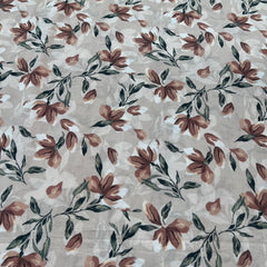 Light Beige Floral Lawn Cotton Printed