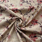 Beige Floral Lawn Cotton Printed