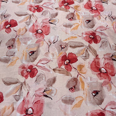 Light Peach Floral Lawn Cotton Printed