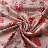 Light Peach Floral Lawn Cotton Printed