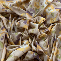 Beige Rosie Floral Lawn Cotton Printed