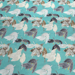 Sea Green Leaf Lawn Cotton Printed