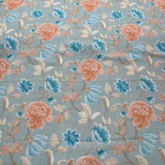 Light Blue Floral Lawn Cotton Printed