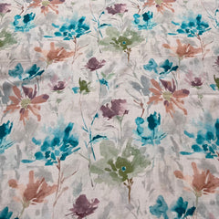 Light Peach Eucalyptus Floral Lawn Cotton Printed