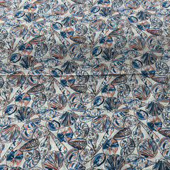 White Seashell Cotton Printed