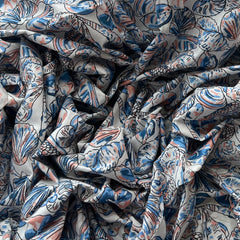 White Seashell Cotton Printed