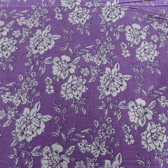 Lavender White Floral Cotton Printed