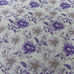 White Lavender Floral Cotton Printed