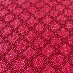 Red Bandhani Cotton Printed