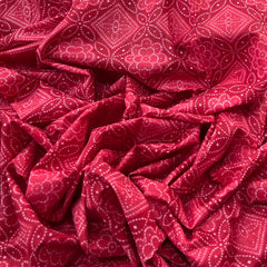 Red Bandhani Cotton Printed