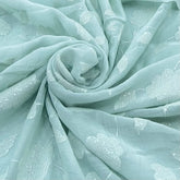 Mint Green Sequins Floral Mul Chanderi Embroidery